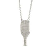 Silver Pickleball pendant set with Cubic Zirconia