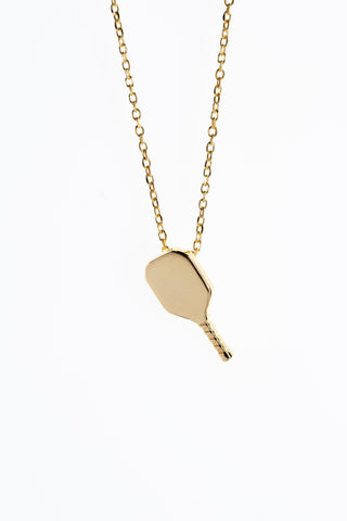 Plain pickleball pendant in yellow Gold plate on silver.